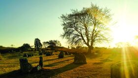 Xieng Khouang  Plain of Jars under sunset